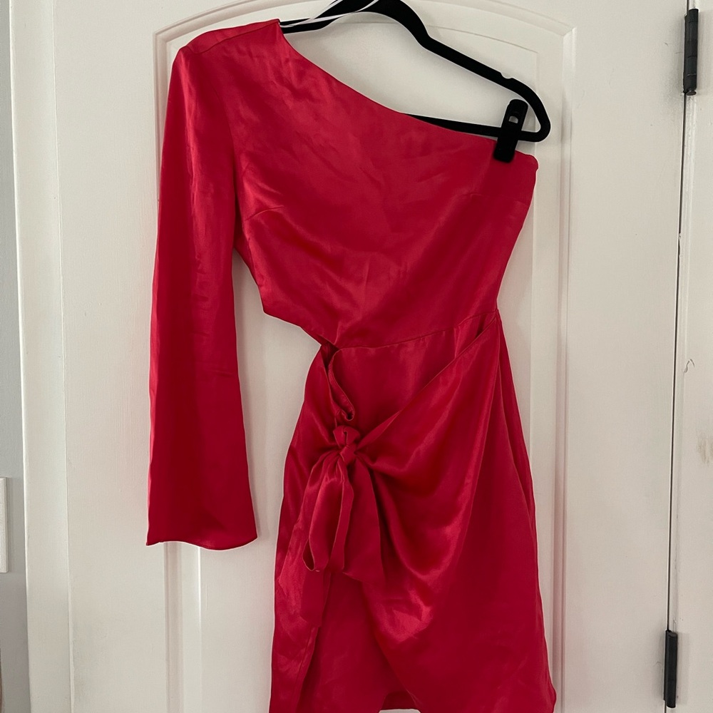 Amanda Uprichard Vibrant Pink One-Shoulder Dress